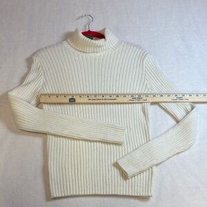 Brandy Melville Cream Ribbed Turtleneck Sweater